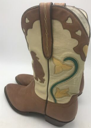 Vintage 1974 Cowboy Siloutte Tulips Boots 8