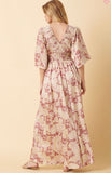 Paisley Print Smocking Maxi Dress