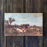 Cows in Pasture Vintage Canvas Print