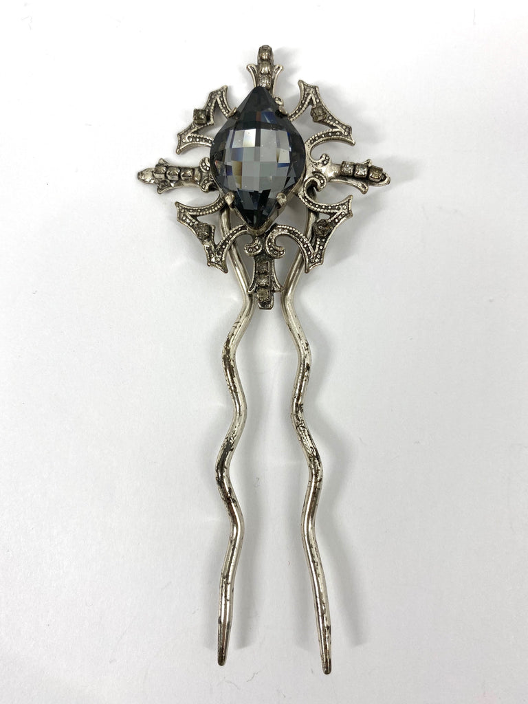 Frozen Hairpin Swarovski Black Diamond Silver
