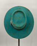 Turquoise Vintage Distressed Hat w/ Concho - 6-7/8