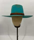 Turquoise Vintage Distressed Hat w/ Concho - 6-7/8