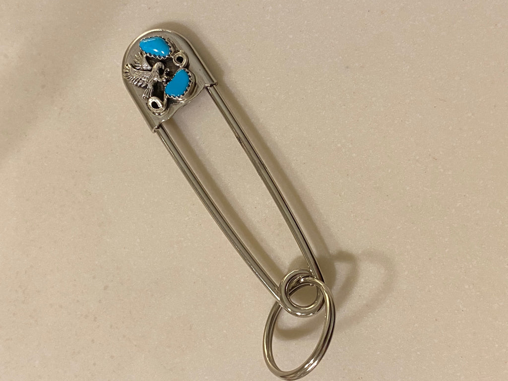 Turquoise Large Laundry Pin/Key Chain Eagle
