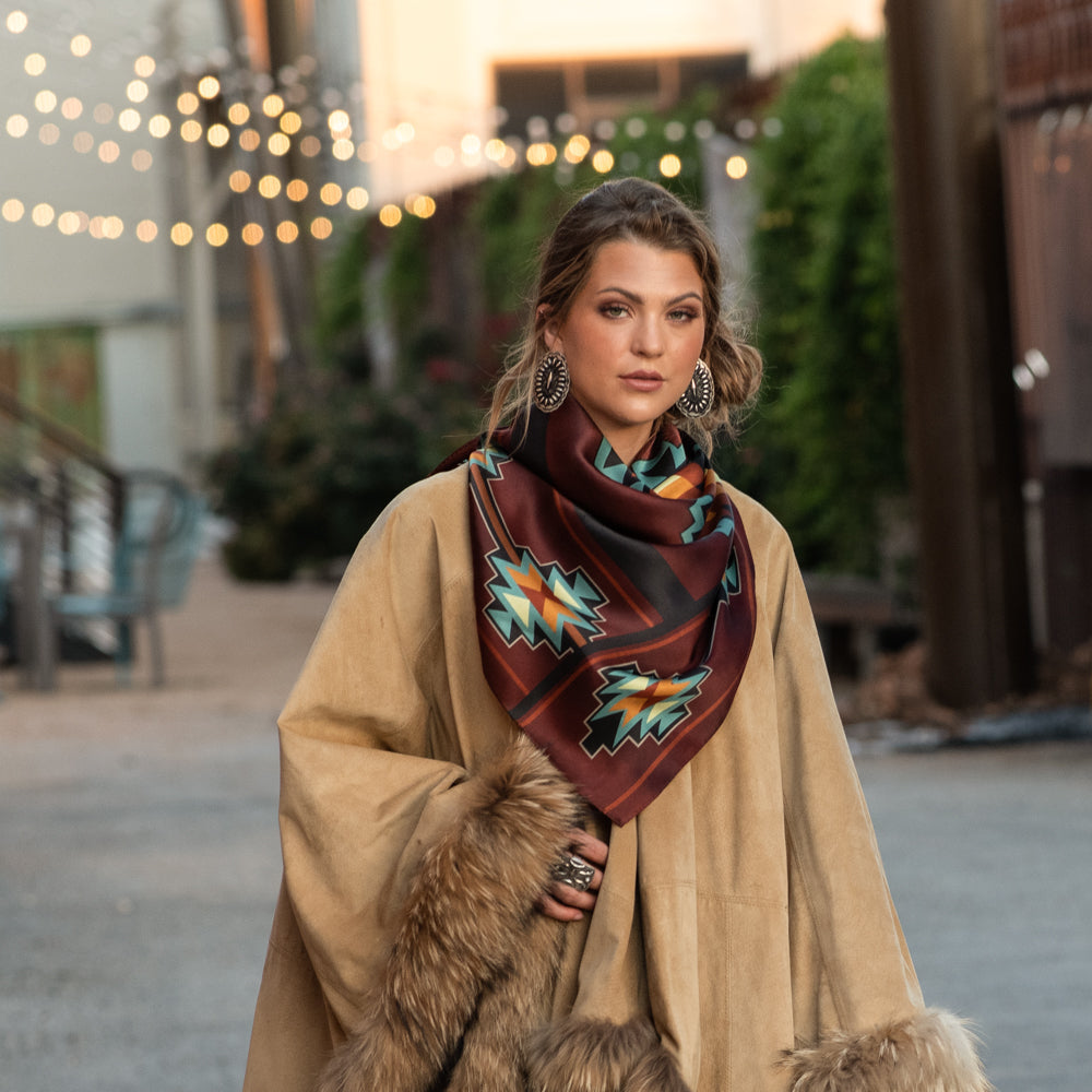 Telluride Long Tail Maroon Wild Rag Scarf