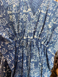 Batik Blue Cotton Caftan