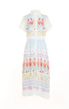 Patterned White Designer Dress