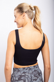 Ribbed Activewear Square Neck Top