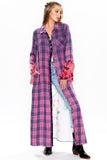 Lover Maxi Flannel Dress Duster with Peacock