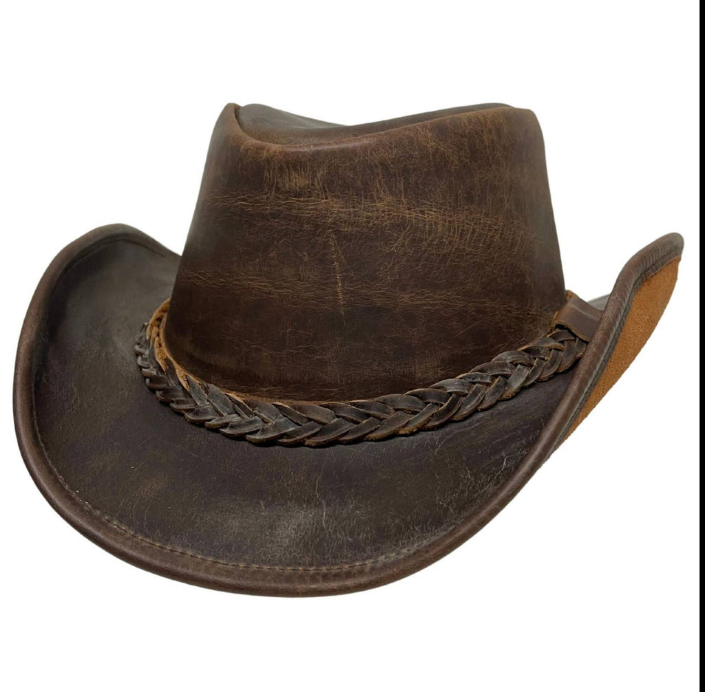 Back Woods Leather Outback Hat