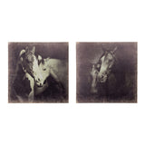 Vintage Sepia Horses Canvas Art Print