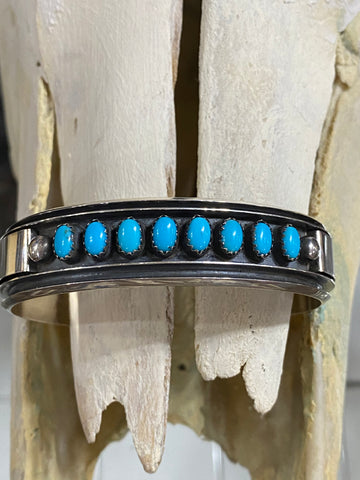 Sterling Navajo 8 piece Turquoise Cuff