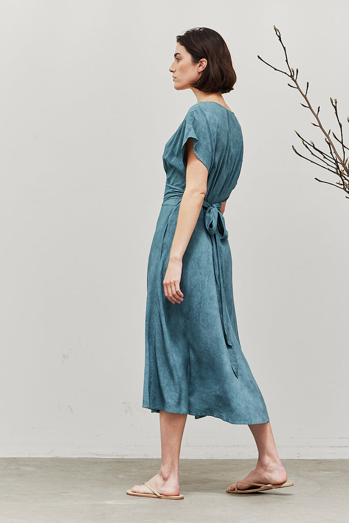 Tie Dye Turquoise Midi Dress