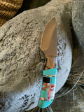 Turquoise Coral Straight Blade Knife