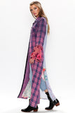 Lover Maxi Flannel Dress Duster with Peacock