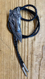Silver Patina Engraved Horse Head Bolo