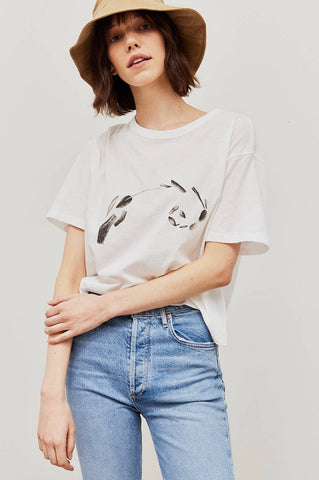 Crop Boxy Spiral Graphic Casual Tee