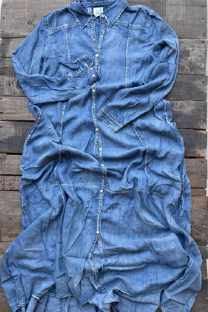 Blue Skies Stone Washed Duster Dress