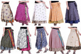 One Size Vintage Silk Reversible Wrap Skirt