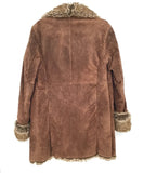 Vintage Suede Leather Faux Fur Lining Coat