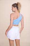 Seamless Double Strap One Shoulder Sports Bra