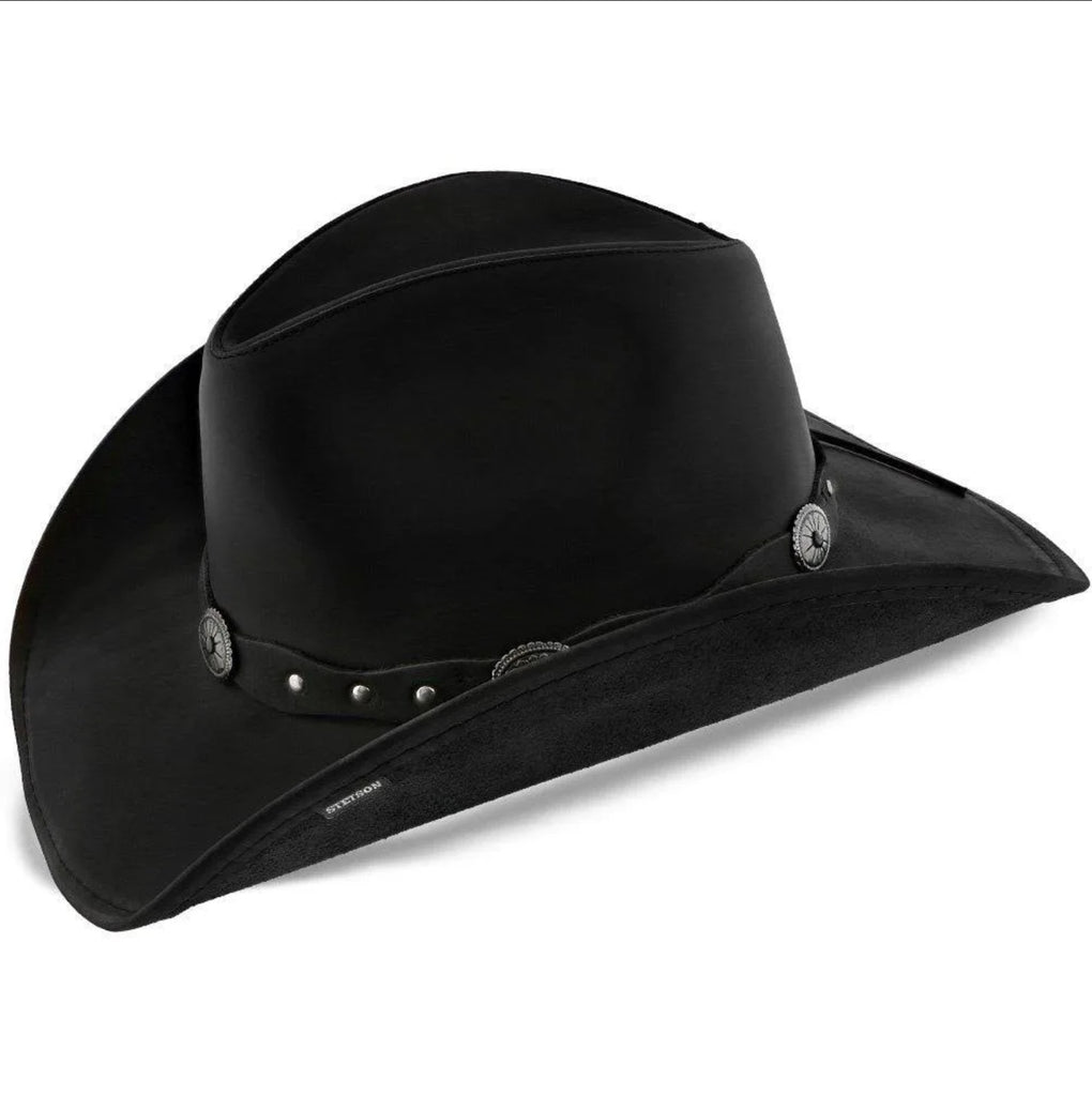 Stetson Roxbury Black Leather Hat Shapeable!