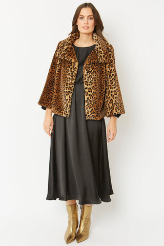 Leopard Print Faux Fur Jacket