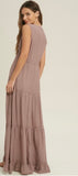 TIERED RUFFLE DETAIL MAXI DRESS WITH DRAWSTRING