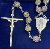 Sterling AB Swarovski Rondelle Crystal Rosary