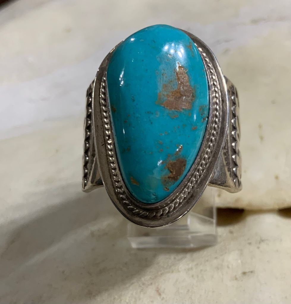 Men’s Sz 12 SS Royston Turquoise Ring