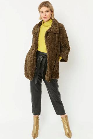 Chocolate Faux Fur Jacket Coat