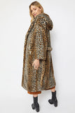 Leopard Animal Print Faux Fur Coat