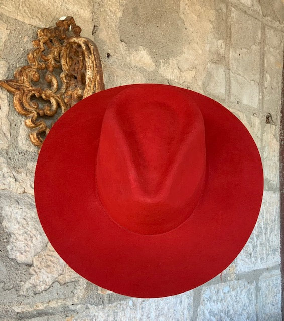 Red Pinch Front Cowboy Hat