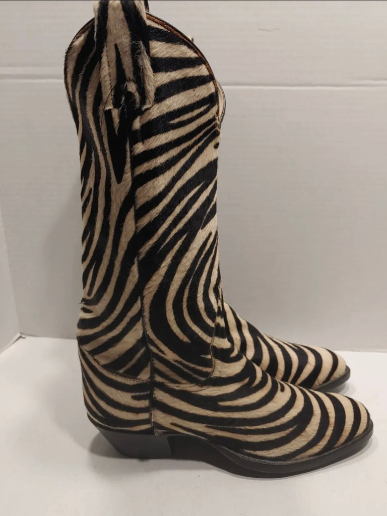 Vintage Zebra Hair On Boots 6.5 New!