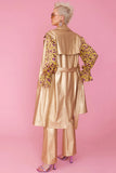 Gold Faux Leather Metallic Trench Vest