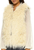 Embroidered Shag Faux Fur Reversible Boho Vest