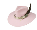 Sidewinder Charlie 1 Horse Hat with Concho Snakeskin Feather 3 Colors!