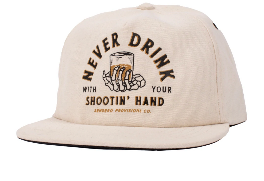 Never Drink with your Shooting Hand Flat Bill Cap