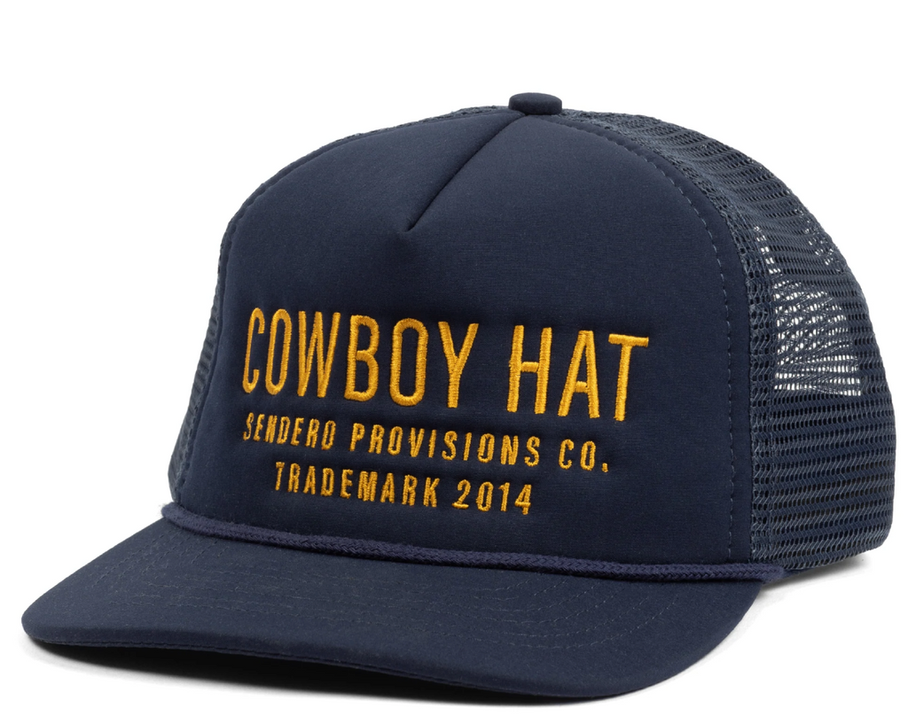 Cowboy Hat Flat Bill Trucker Cap