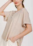 Contemporary Raw Edge  Knit Top