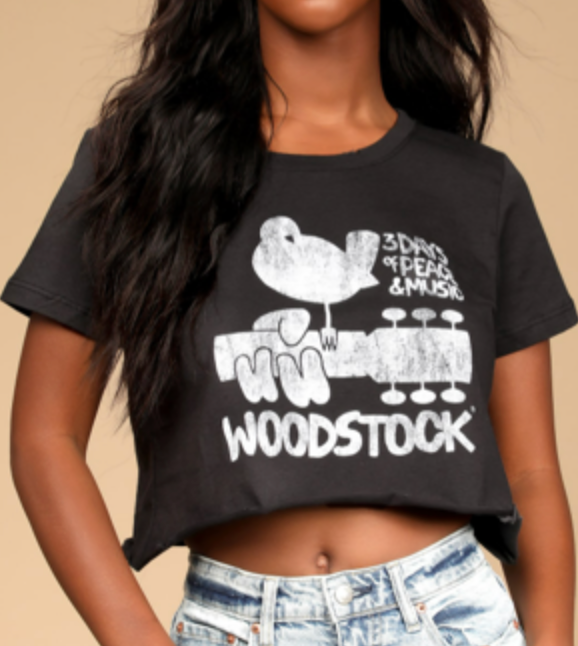 Woodstock 3 Days  of Peace & Live Music Crop Tee