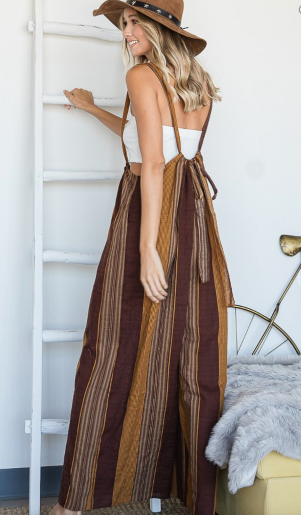 Trendy Olive Striped Suspender Jumpsuit | Dress Up | Cute Jumpsuit