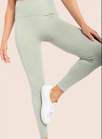 Seamless Hybrid Pocket Ribbed Highwaist Leggings