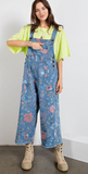 VINTAGE WASHED FLORAL OVERALLS