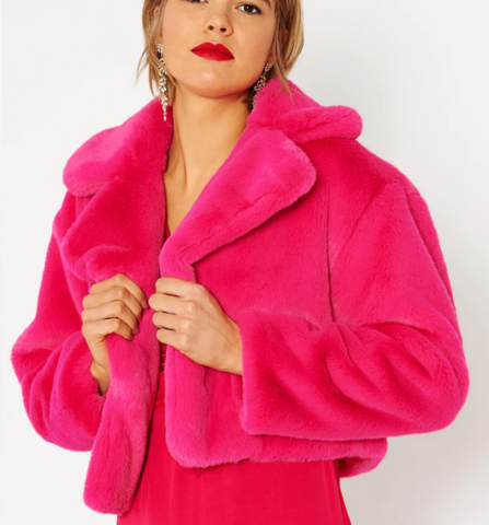 Fuchsia Faux Fur Jacket