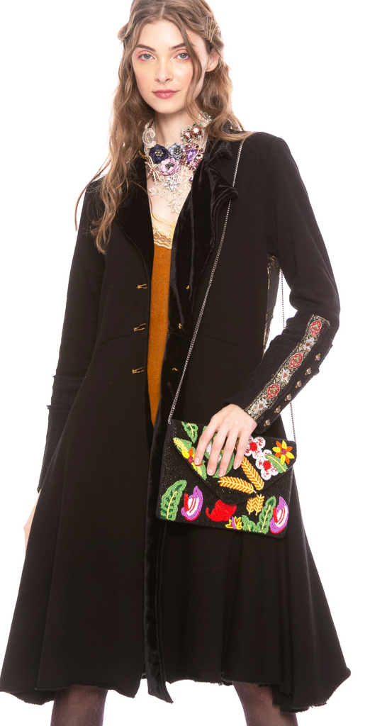 Multicolor Black Brocade Coat