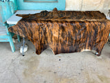 Brindle authentic Brazilian  cowhide Carmel