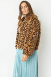 Luxurious Leopard Print Faux Fur Jacket