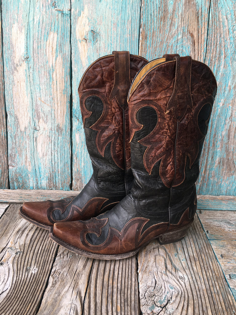 YKY Vintage Boots Brw/Blk 9M