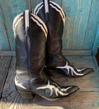 Inlay Black and White Vintage Maihan Boots 9B