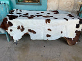 Brown and white with Brindle Brazilian Cowhide